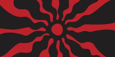 Artistic red and black sun background vector