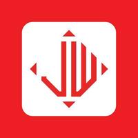 creativo sencillo inicial monograma jw logo diseños vector