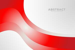 Abstract Red White Wavy Background Design Template Vector with Copy Space for Text