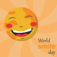 World Smile Day, banner, postcard, emotion of joy, smile, yellow color vector