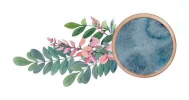 Hand drawn watercolor indigo coloring natural plant dye and materials for hobby, handmade fabric. Illustration isolated composition, white background. Shop logo, print, website, business card, booklet vector