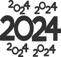 contento nuevo año 2024 vector