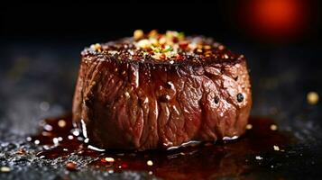 Filet Mignon Steak. AI Generated. photo
