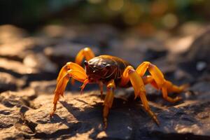 Scorpions in nature, national geography, Wide life animals. AI Generated. photo