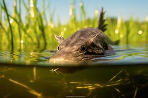 Catfish in nature, national geography, Wide life animals. AI Generated. photo