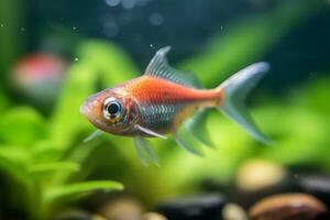 Cute Tetra in nature, national geography, Wide life animals. AI Generated. photo