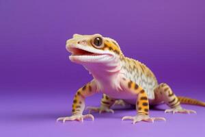 Very cute Leopard Gecko in nature, national geography, Wide life animals. AI Generated. photo