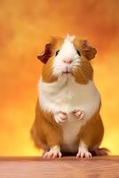 Very cute baby Guinea pig in nature, national geography, Wide life animals. AI Generated. photo