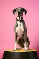 Very cute  Great Dane in nature, national geography, Wide life animals. AI Generated. photo