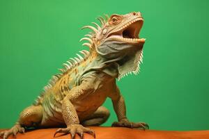 muy linda iguana en naturaleza, nacional geografía, amplio vida animales ai generado. foto