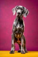 Very cute  puppy Great Dane in nature, national geography, Wide life animals. AI Generated. photo