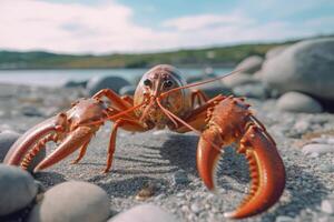 Lobster in nature, national geography, Wide life animals. AI Generated. photo