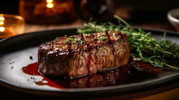 Coulotte Steak is delicious food. AI Generated. photo