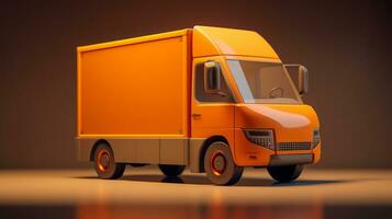 Parcel delivery small truck of a beautiful Transportation with futuristic design. AI Generated. photo