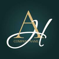 monogram logo design with the letters A and H vector