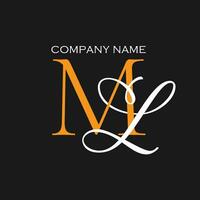 monogram logo design with the letters M and L vector