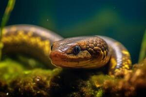 Eel in nature, national geography, Wide life animals. AI Generated. photo