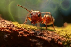 Ant in nature, national geography, Wide life animals. AI Generated. photo