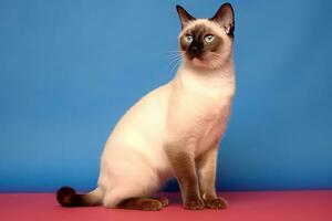 Cute Siamese in nature, national geography, Wide life animals. AI Generated. photo