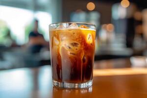 Close-up Nitro cold brew, Coffee. . photo