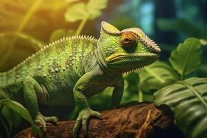 Chameleon in nature, national geography, Wide life animals. AI Generated. photo