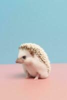 Very cute baby Hedgehog in nature, national geography, Wide life animals. AI Generated. photo