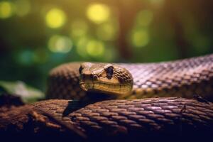 Snake in nature, national geography, Wide life animals. AI Generated. photo