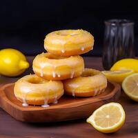 delicioso rosquillas con asperja en parte superior sabroso postre dulces ai generado foto