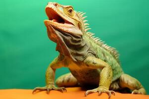 muy linda iguana en naturaleza, nacional geografía, amplio vida animales ai generado. foto