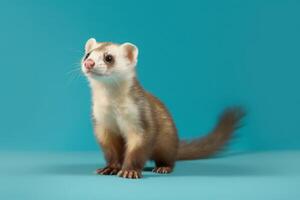 Very cute Ferret in nature, national geography, Wide life animals. AI Generated. photo