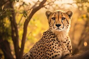 leopardo en naturaleza, nacional geografía, amplio vida animales ai generado. foto