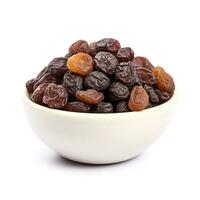 Raisins isolated on white background photo