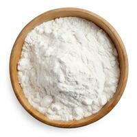 Tapioca Flour top view isolated on white background photo