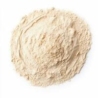 Spelt Flour top view isolated on white background photo