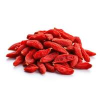 Dried Goji Berries isolated on white background photo