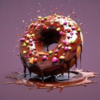 Delicious Donuts with Sprinkles on top tasty Dessert Sweets AI Generated photo