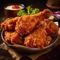Delicious Mouth Watering Fried And Grilled Chicken photo