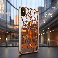 Futuristic Golden Smartphone Smartphone Next Generation photo