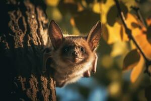 Bat in nature, national geography, Wide life animals. AI Generated. photo
