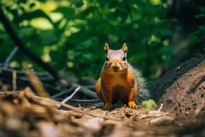 Squirrels in nature, national geography, Wide life animals. AI Generated. photo