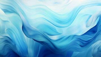 beautiful abstract smoke wave using blue colors on white background, AI generated photo
