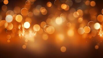 A visually striking orange bokeh composition, with sparkling lights and soft circles, AI generated photo