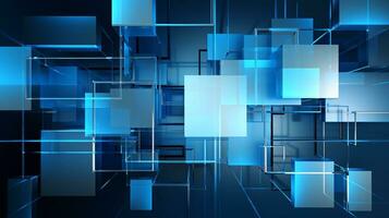 abstract blue tech background, AI generated photo