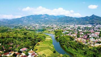 small town in the valley on a beautiful spring day photo