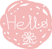 Handwritten phrase HELLO. Highlight cover, social media emblem, icon, logo. Transparent PNG Clipart