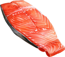 Sliced salmon watercolor illustration. AI Generated png
