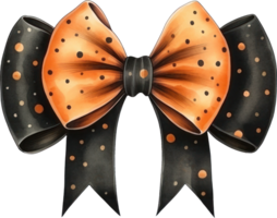 Halloween bow watercolor illustration. AI Generated png