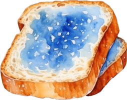 Bread with jam watercolor. AI Generated png