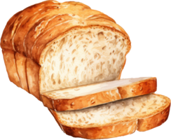 Watercolor bread illustration. AI Generated png