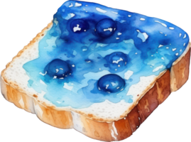 Bread with jam watercolor. AI Generated png